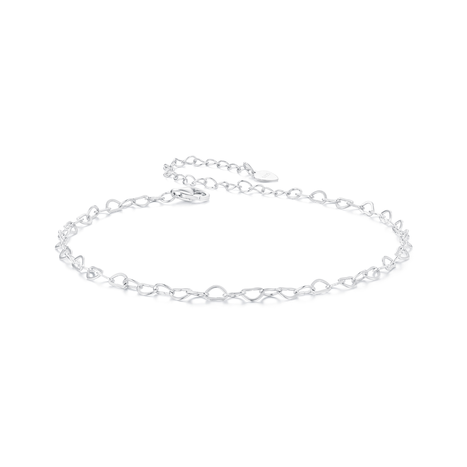 tobillera con forma de corazón estilo pandora bst007