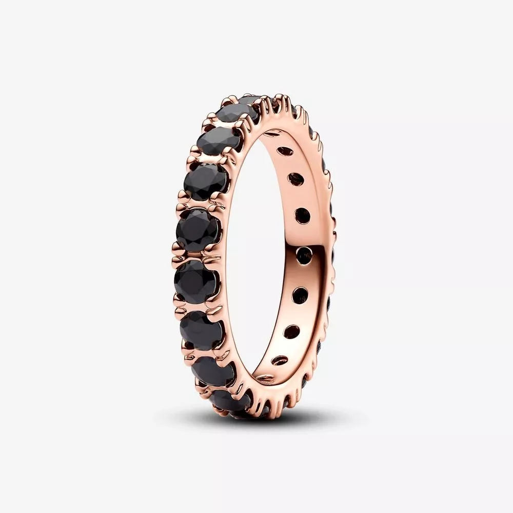 anillo pandora eternity fila negra brillante 180050c02
