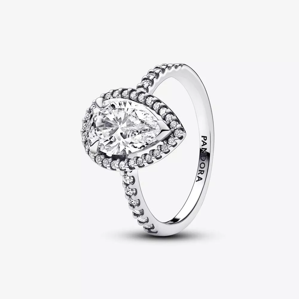 anillo pandora halo brillante grande corte pera 193012c01