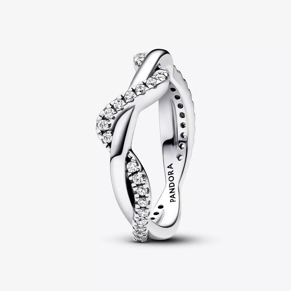 anillo pandora ola brillante entrelazada 193098c01