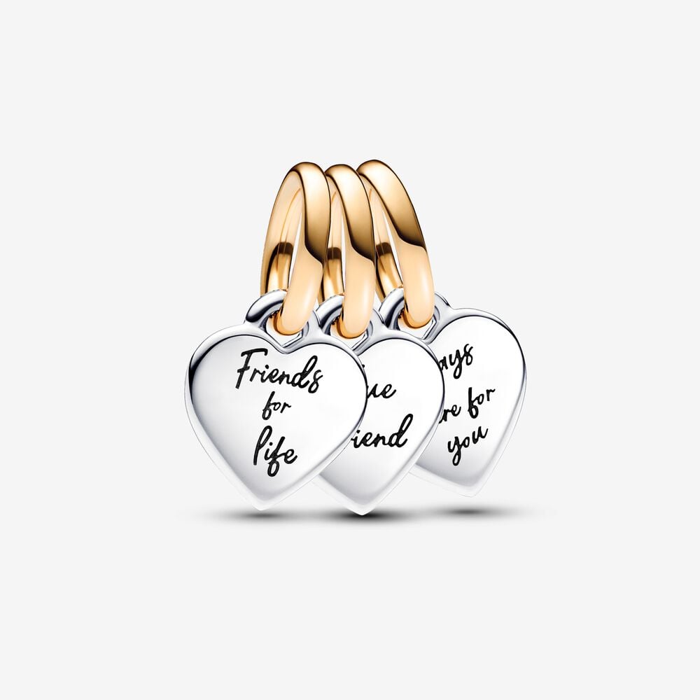 charm colgante pandora divisible triple amistad en dos tonos 762722c00