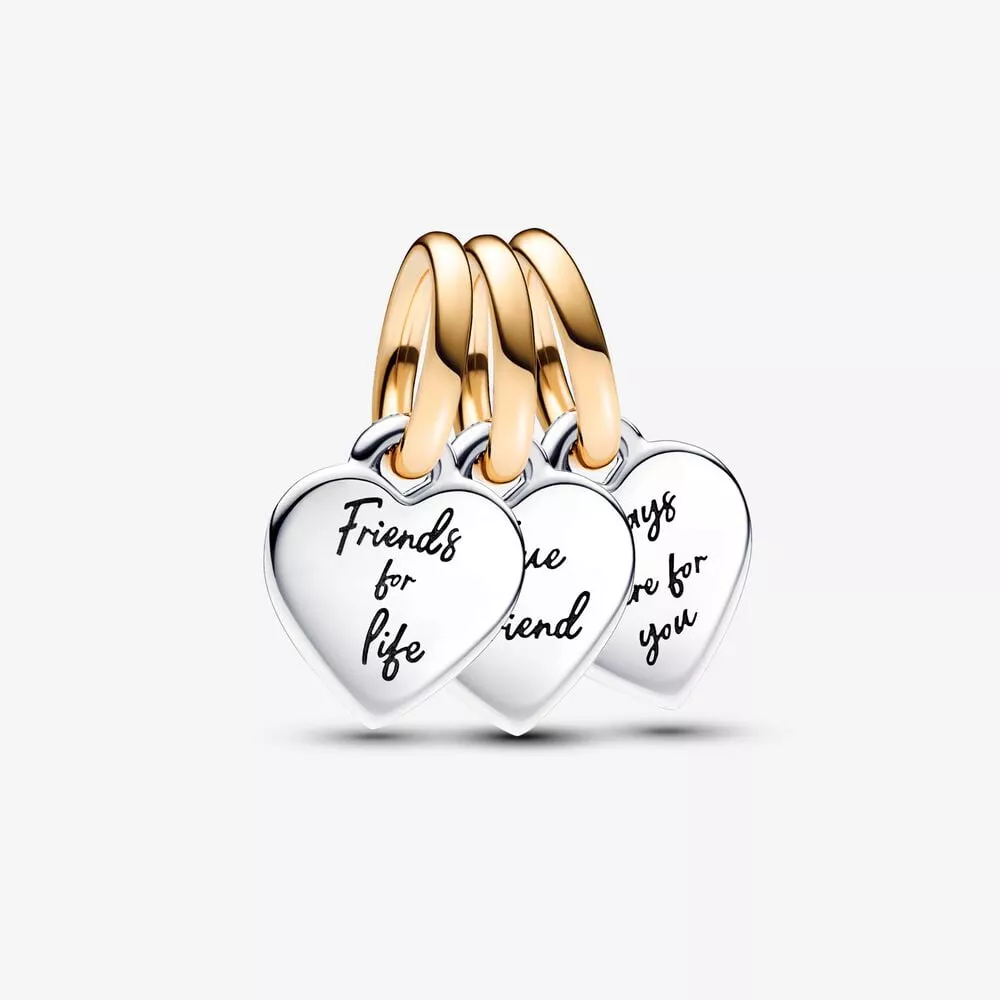 charm colgante pandora divisible triple amistad en dos tonos 762722c00