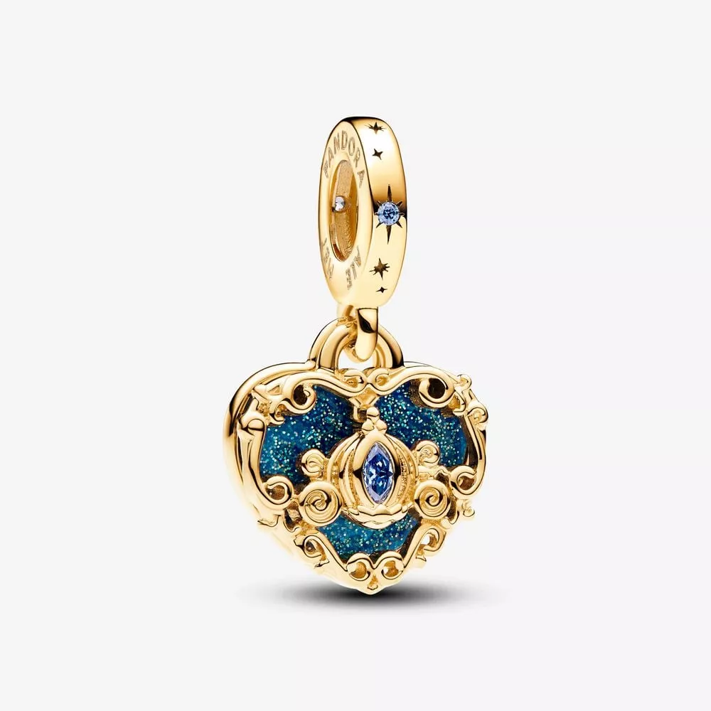 charm colgante pandora doble carroza y corazón de la cenicienta de disney 763072c01