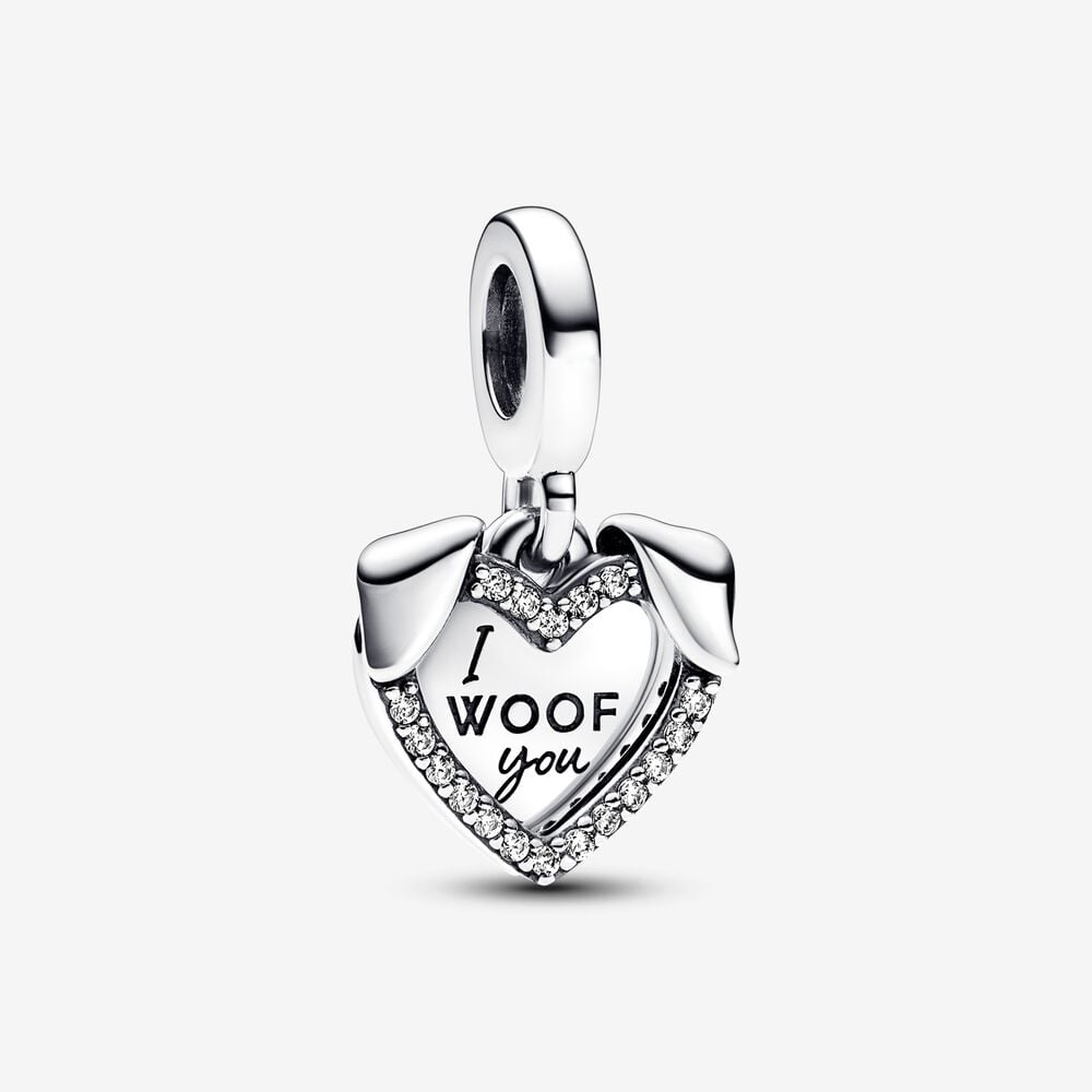 charm colgante pandora doble corazón y perro 792647c01