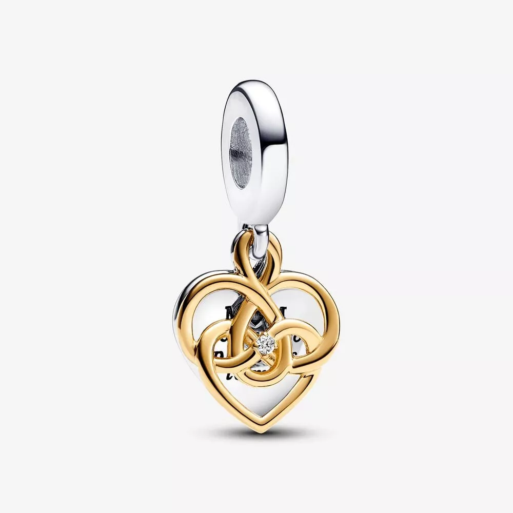 charm colgante pandora doble grabable mama con un diamante sintético creado en laboratorio 763237c01