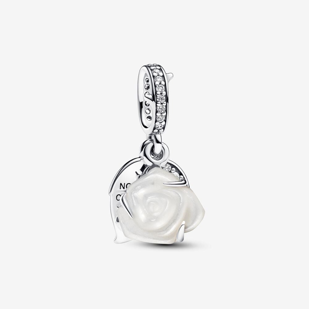 charm colgante pandora doble rosa blanca floreciendo 793200c01
