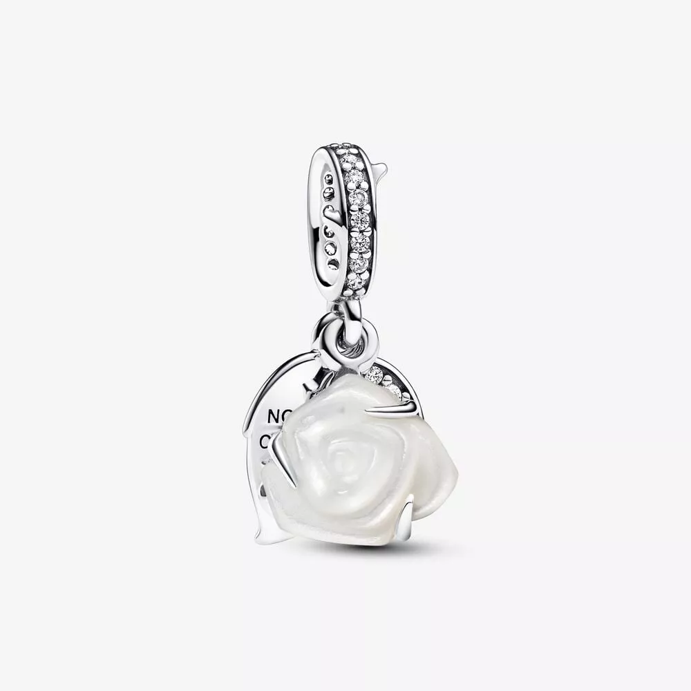 charm colgante pandora doble rosa blanca floreciendo 793200c01