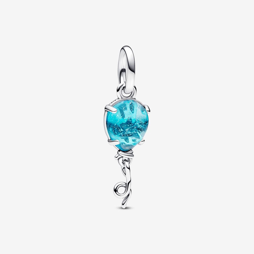 charm colgante pandora globo cristal de murano azul 792792c01