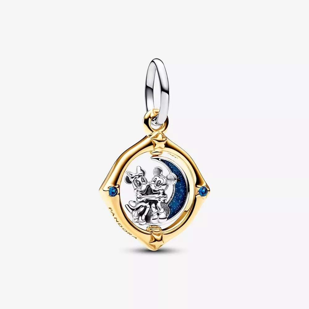 charm colgante pandora luna giratoria en dos tonos mickey mouse minnie mouse de disney 762955c01