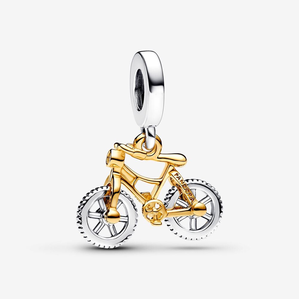 charm colgante pandora ruedas de bicicleta girando en dos tonos 763354c01
