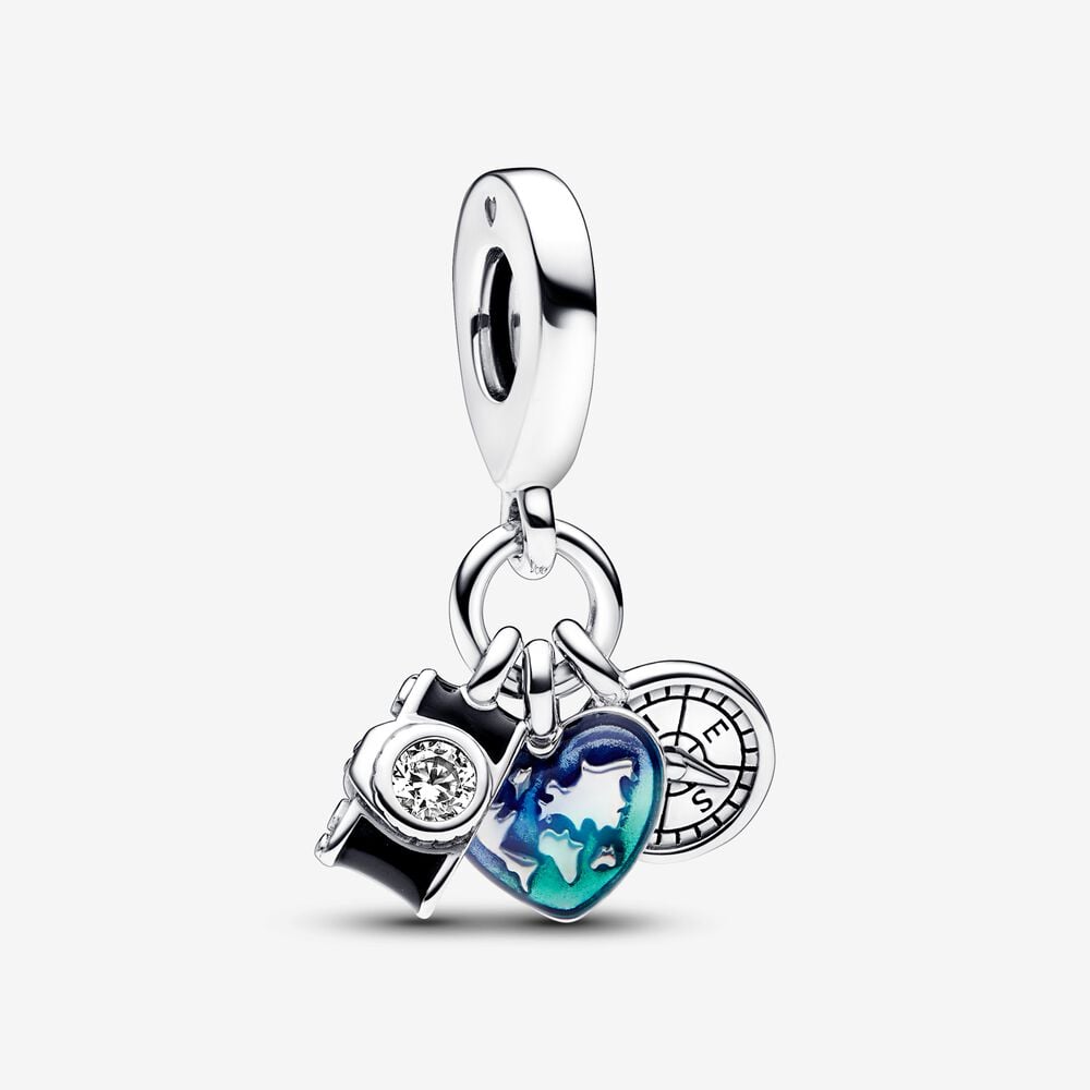 charm colgante pandora triple cámara corazón y brújula 792703c01