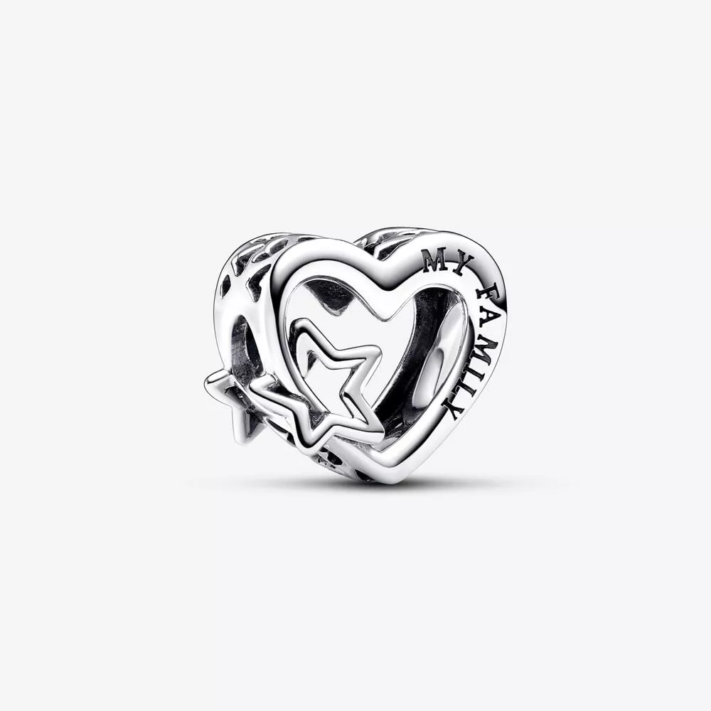 charm pandora corazón en filigrana familia y estrella 792829c00