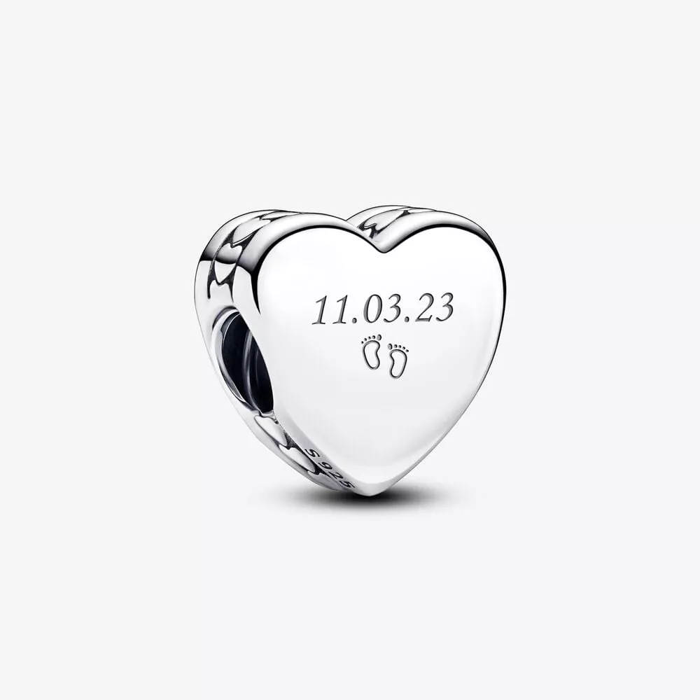 charm pandora corazón grabable 792015
