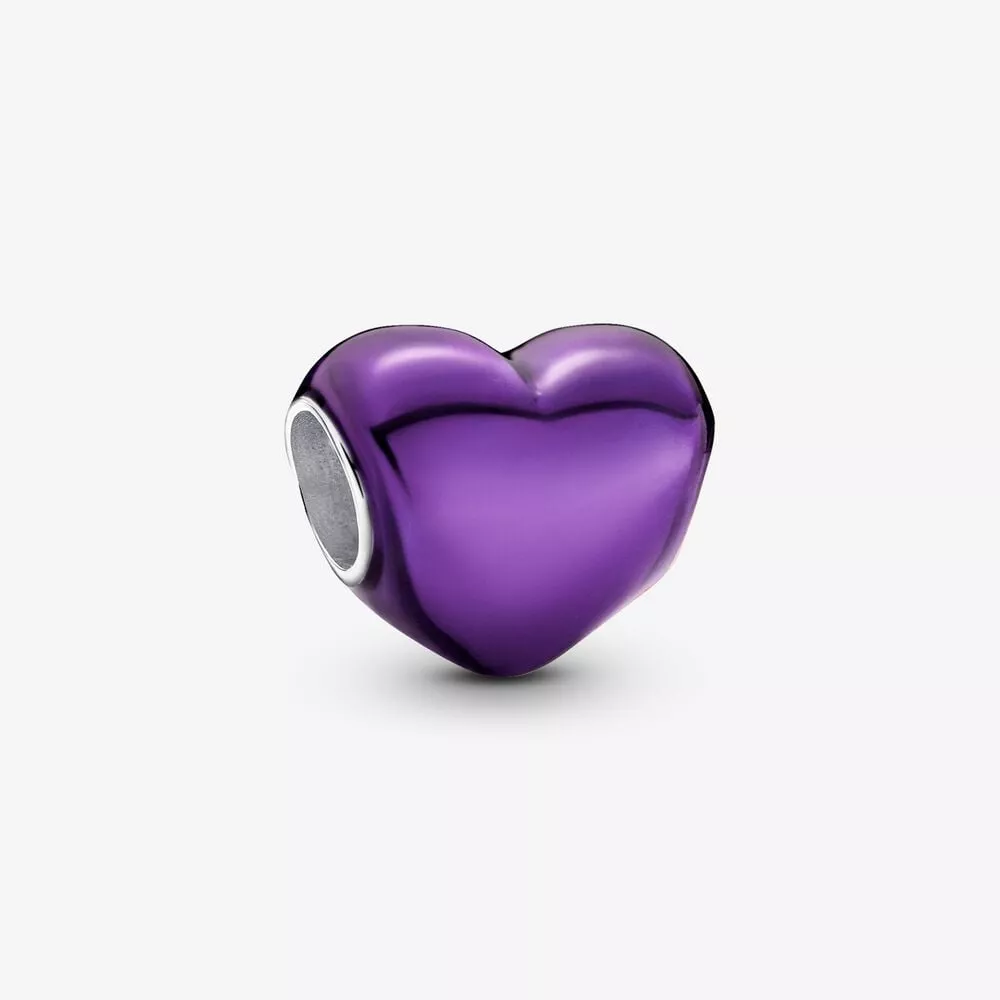 charm pandora corazón morado metálico 793337c01