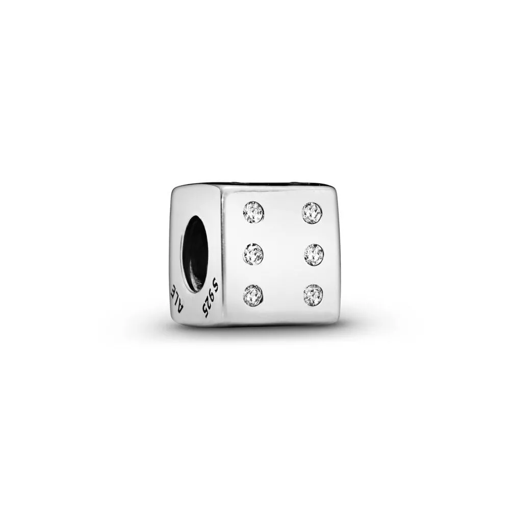 charm pandora dado destellos 791269cz