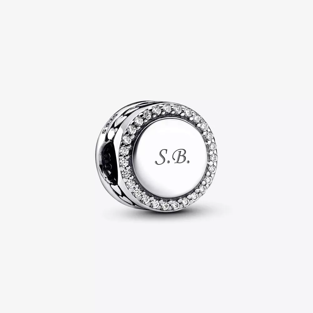 charm pandora de botón brillante para grabar 798747c01