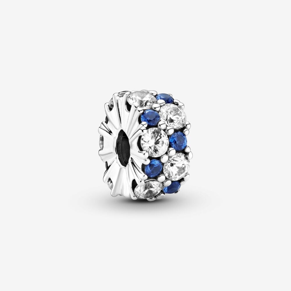 charm pandora de clip brillante transparente y azul 799171c01
