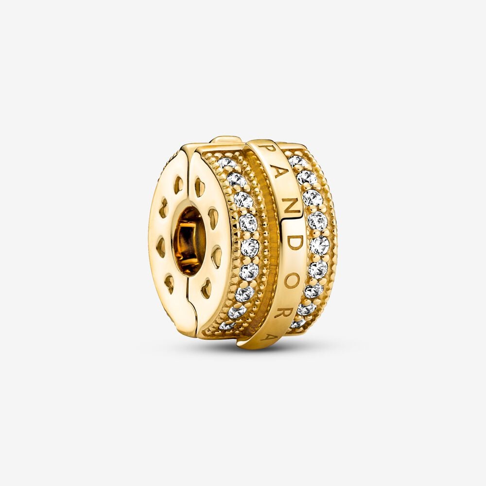 charm pandora de clip logotipo y líneas de pavé brillantes 769042c01