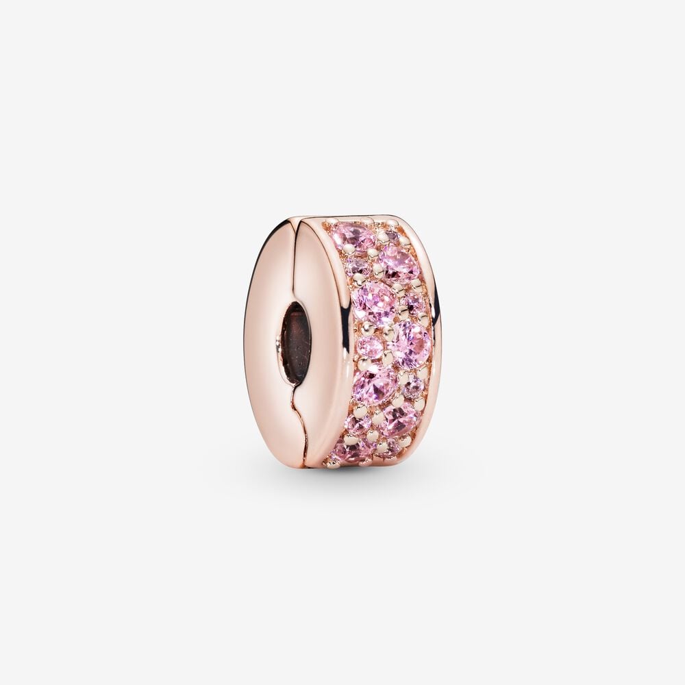 charm pandora de clip pavé rosa 781817pcz