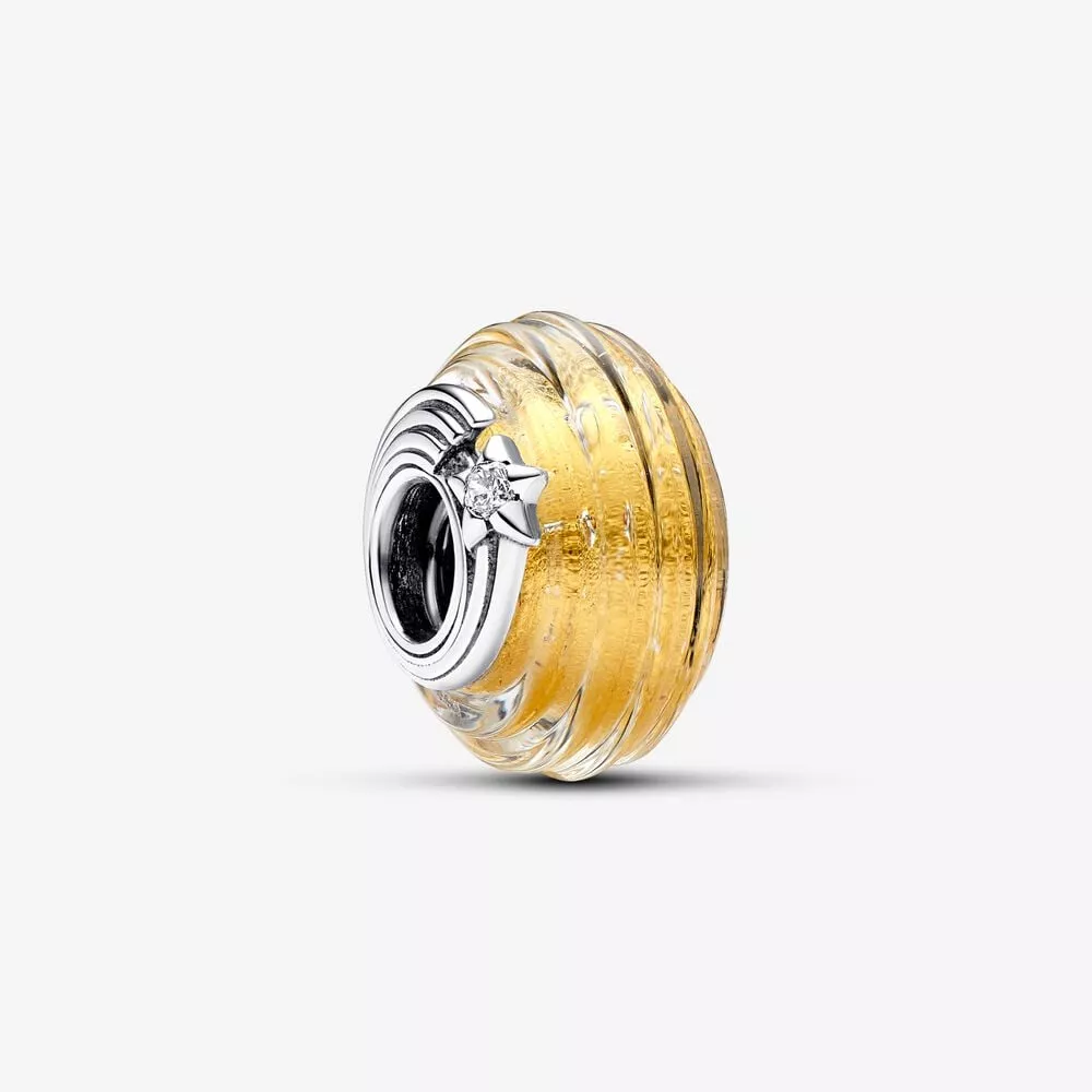 charm pandora de cristal de murano acanalado estrella fugaz 792982c01