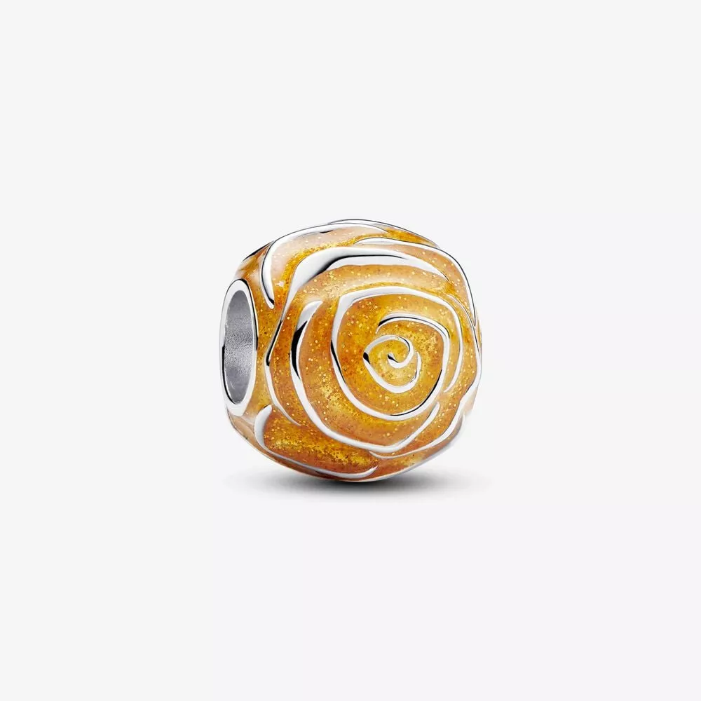 charm pandora rosa amarilla floreciendo 793212c02