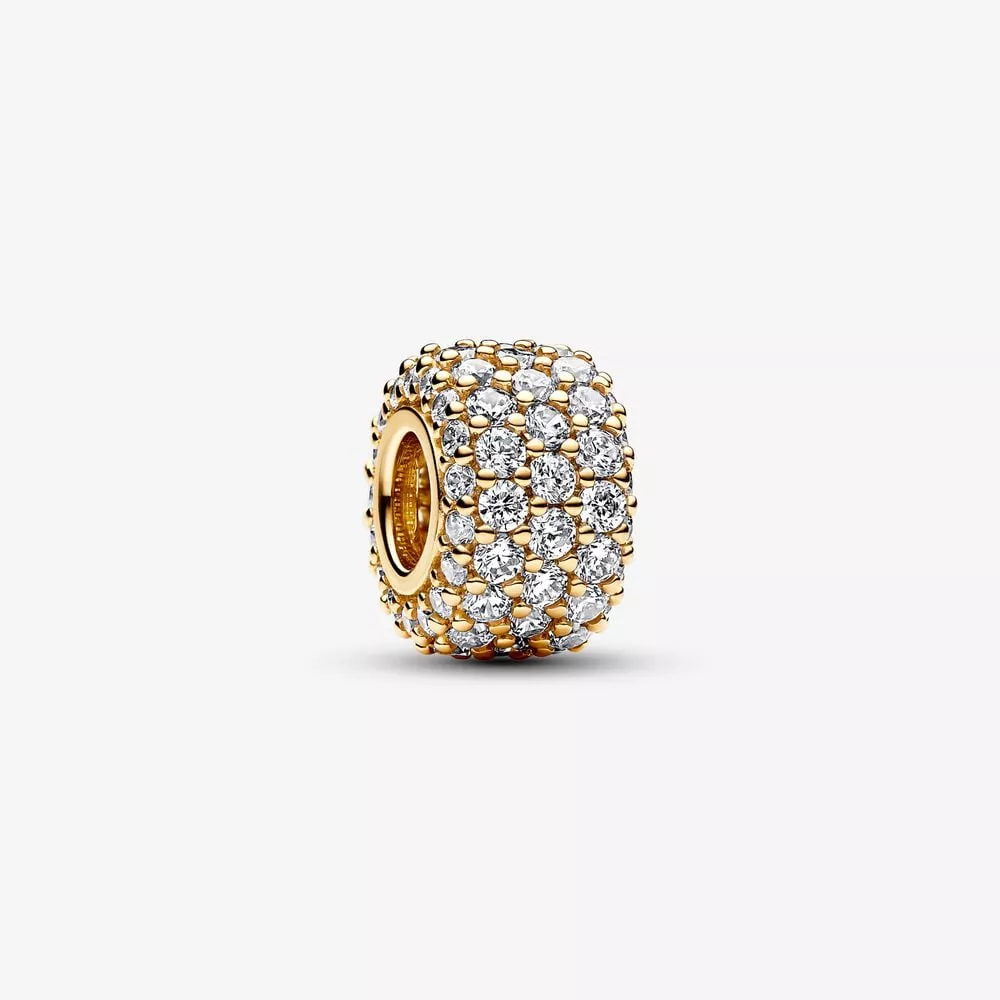 charm pandora triple fila brillante en pavé 762820c01