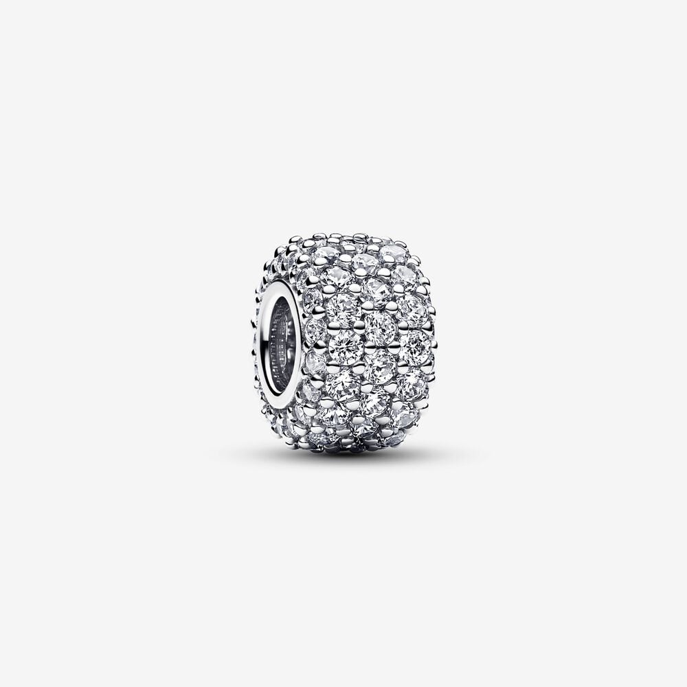 charm pandora triple fila brillante en pavé 792820c01