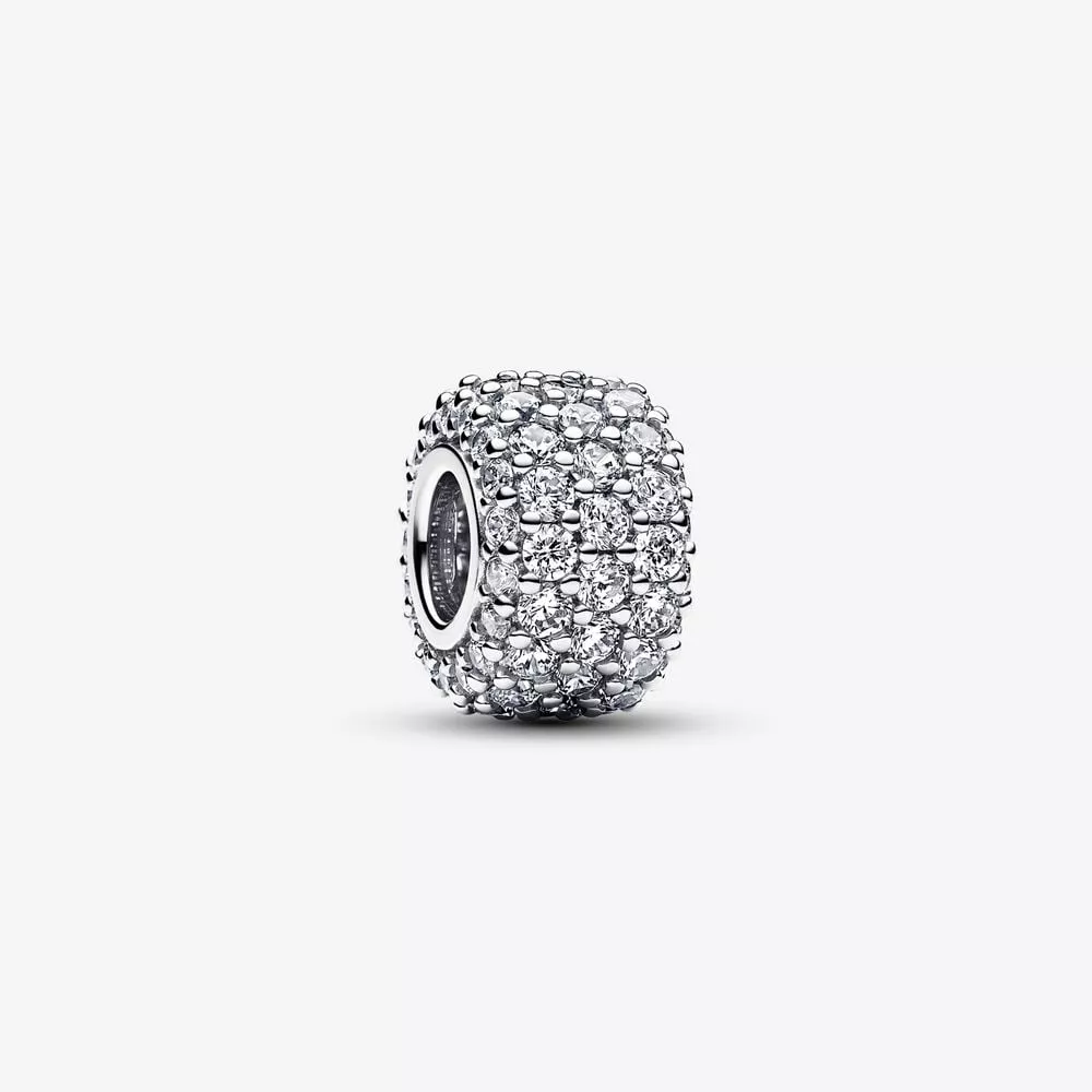 charm pandora triple fila brillante en pavé 792820c01