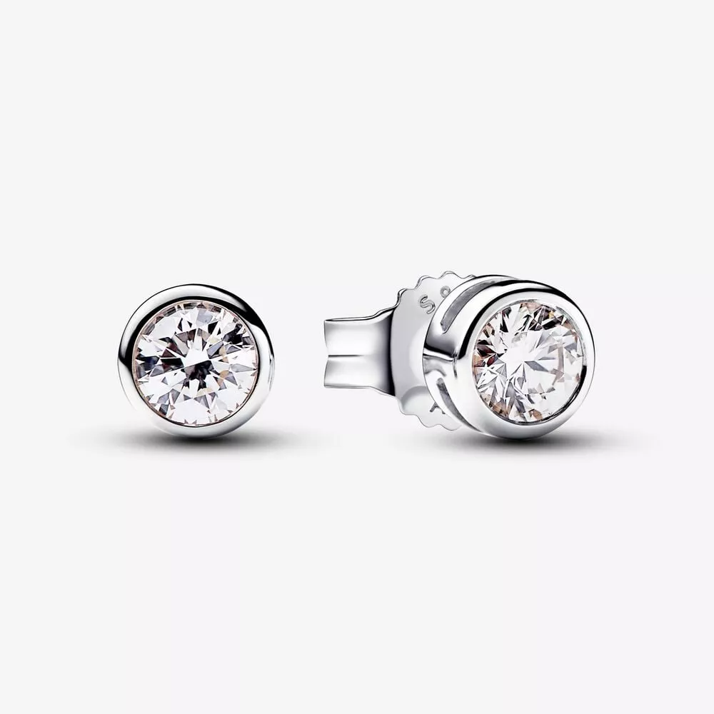 pendientes con bisel de diamantes cultivados en laboratorio pandora era de plata de ley de 030 quilates 292857c01
