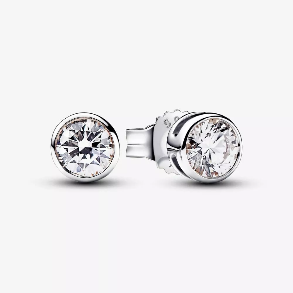pendientes con bisel de diamantes cultivados en laboratorio pandora era de plata de ley de 050 quilates en total 292864c01