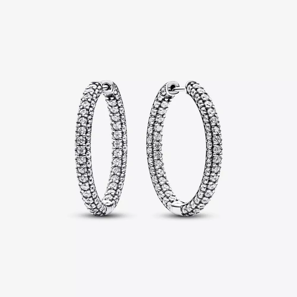 pendientes de aro fila de pavé de pandora timeless 293016c01