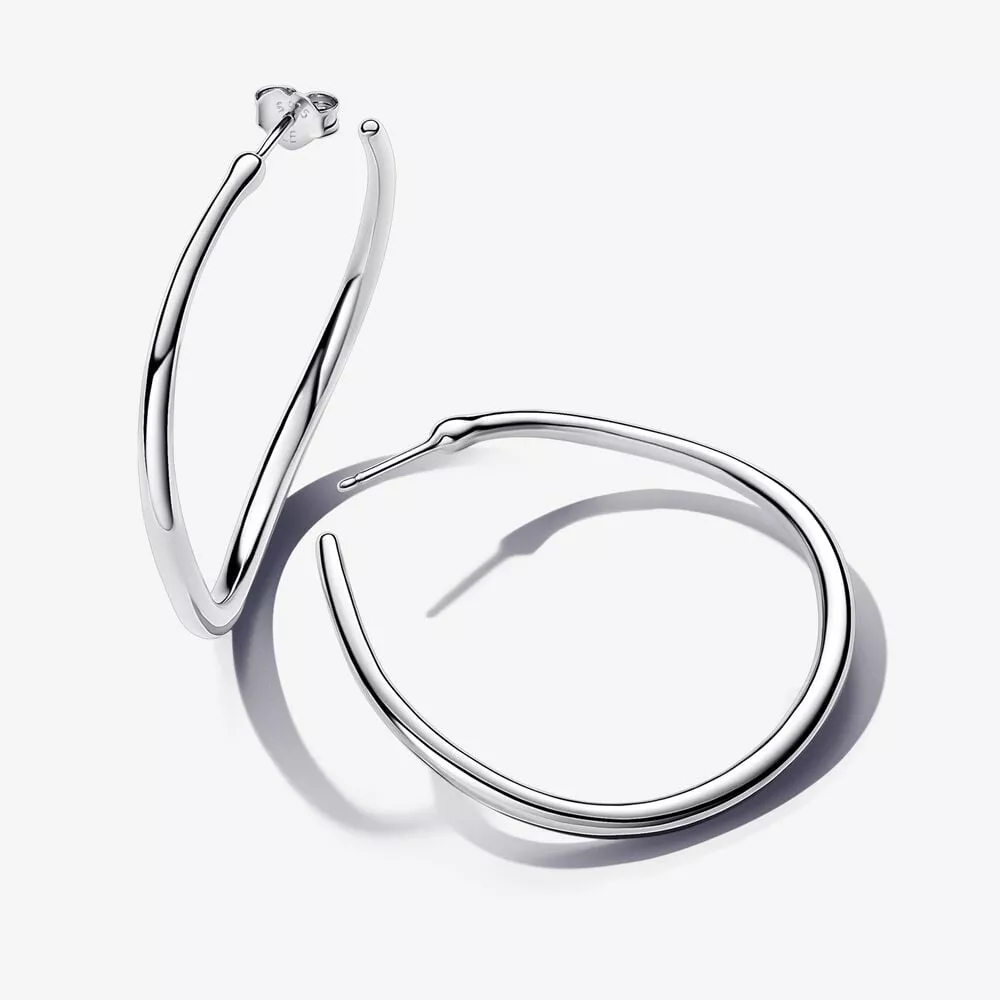 pendientes pandora de aro abierto de 42 mm forma orgánica 293299c00