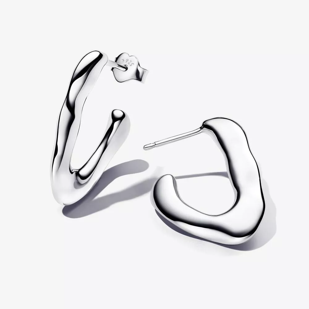 pendientes pandora de aro abierto forma orgánica en v 293290c00