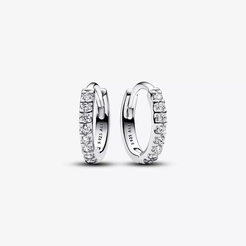 pendientes pandora de aro abrazo brillante 293015c01