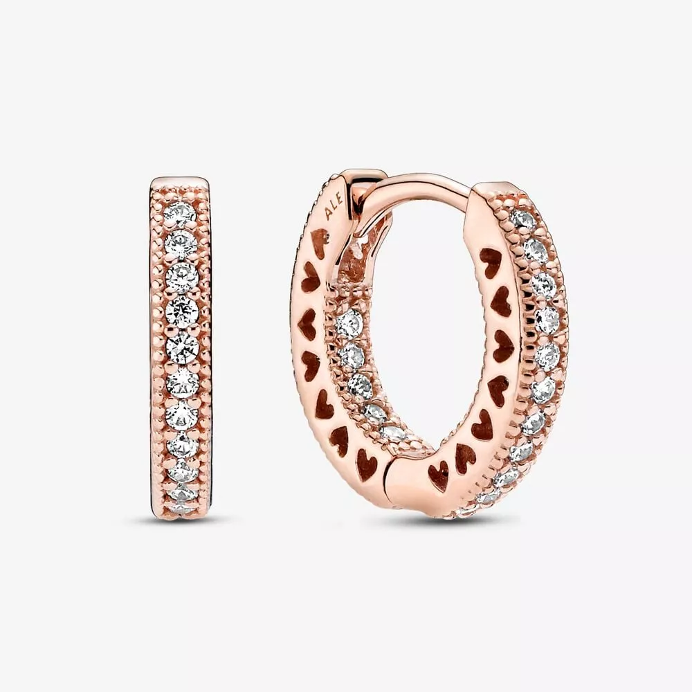 pendientes pandora de aro corazón en pavé 286317c01
