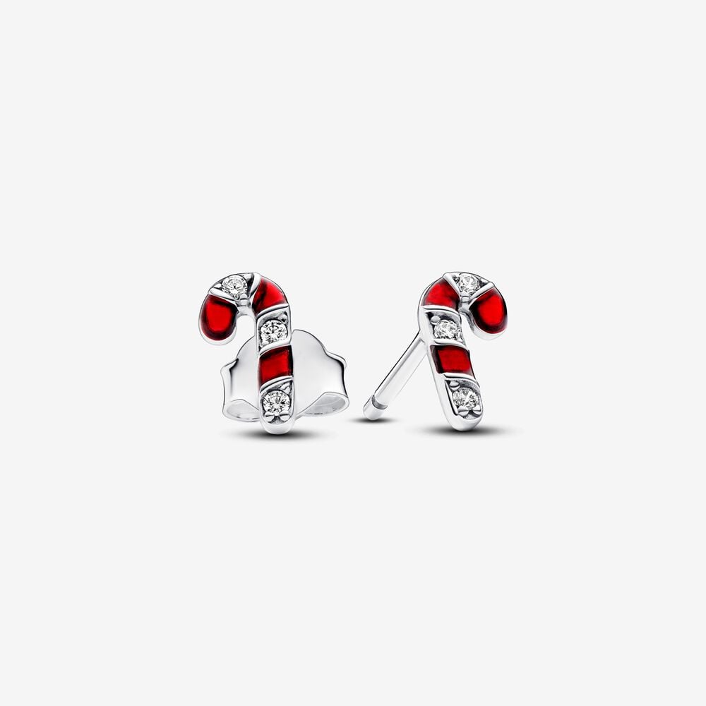 pendientes pandora de botón bastón de caramelo rojo brillante 292996c01