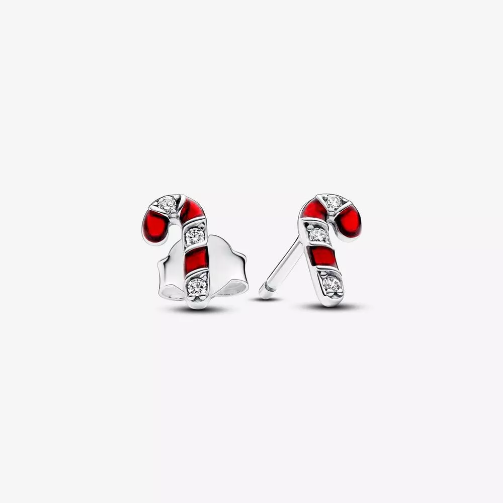 pendientes pandora de botón bastón de caramelo rojo brillante 292996c01