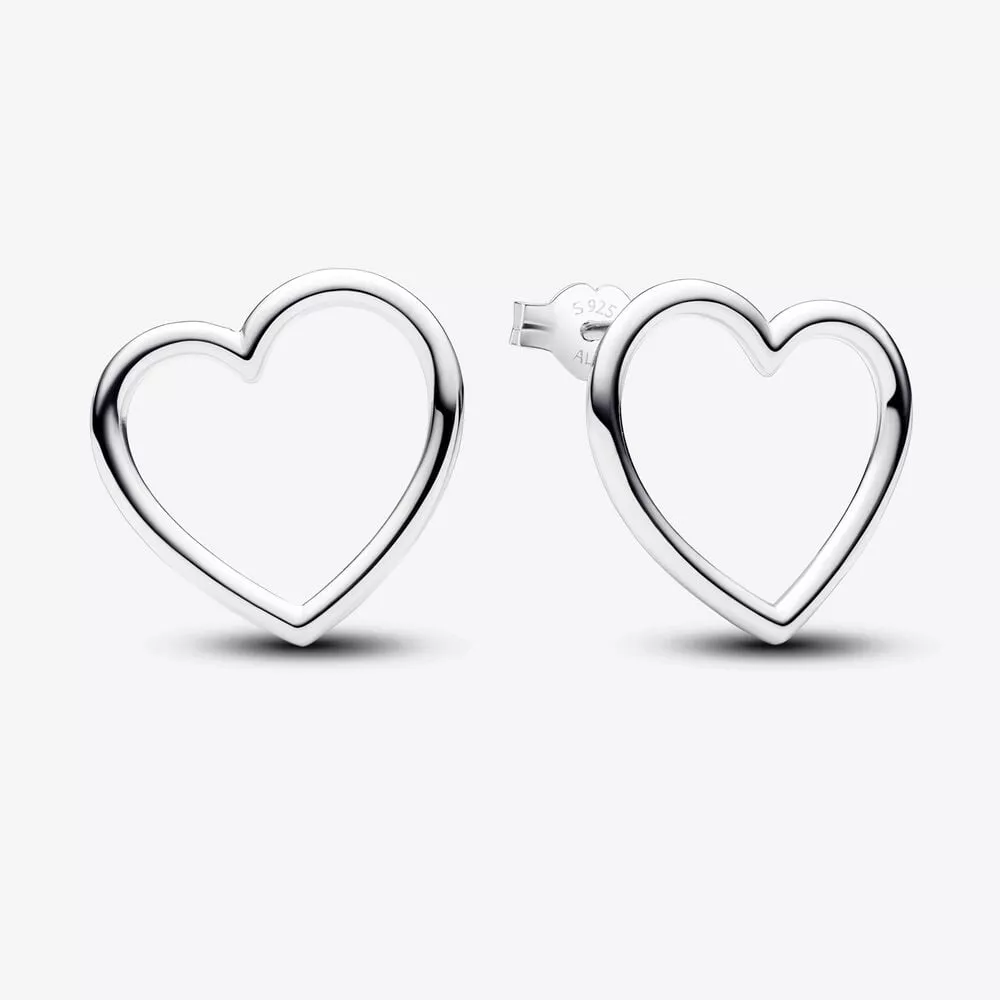 pendientes pandora de botón corazón de frente 293077c00