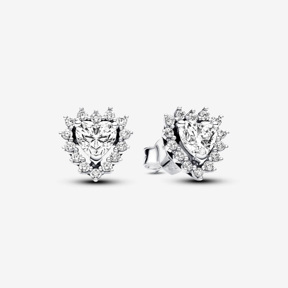 pendientes pandora de botón corazón halo brillante 293097c01