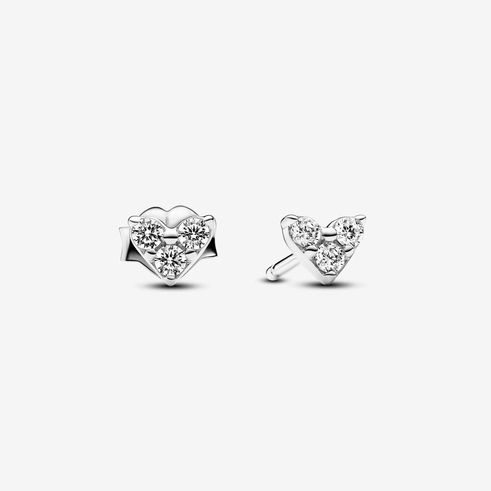 pendientes pandora de botón corazón y triple gema 293003c01