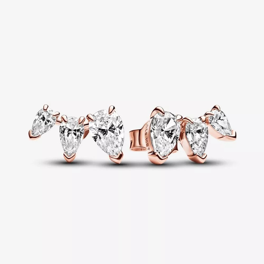 pendientes pandora de botón corte pera brillante 282836c01