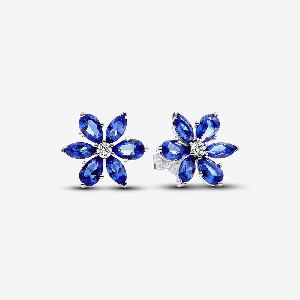 pendientes pandora de botón herbario azul brillante 292407c01