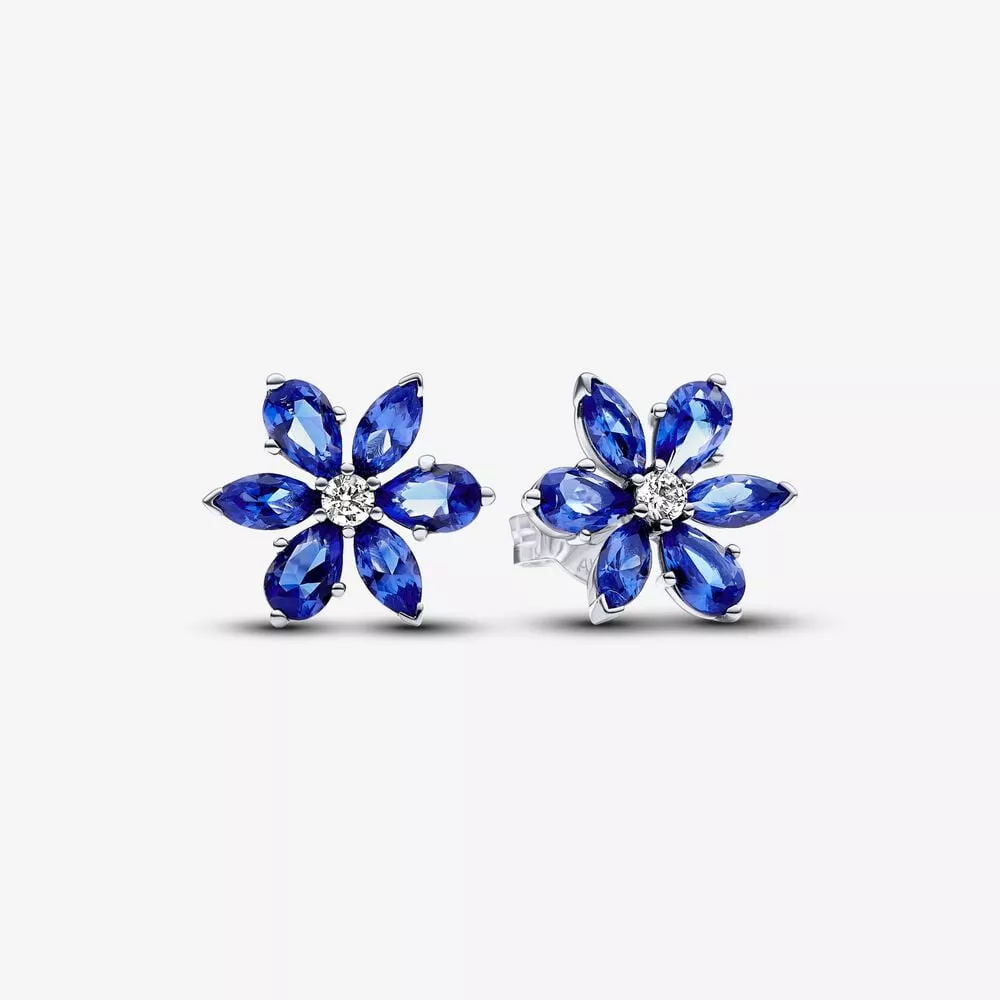 pendientes pandora de botón herbario azul brillante 292407c01