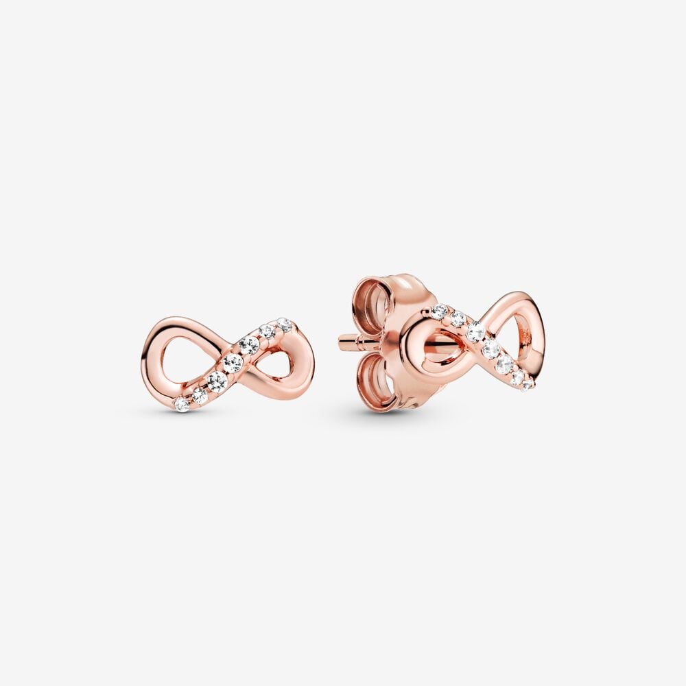 pendientes pandora de botón infinito brillante 288820c01