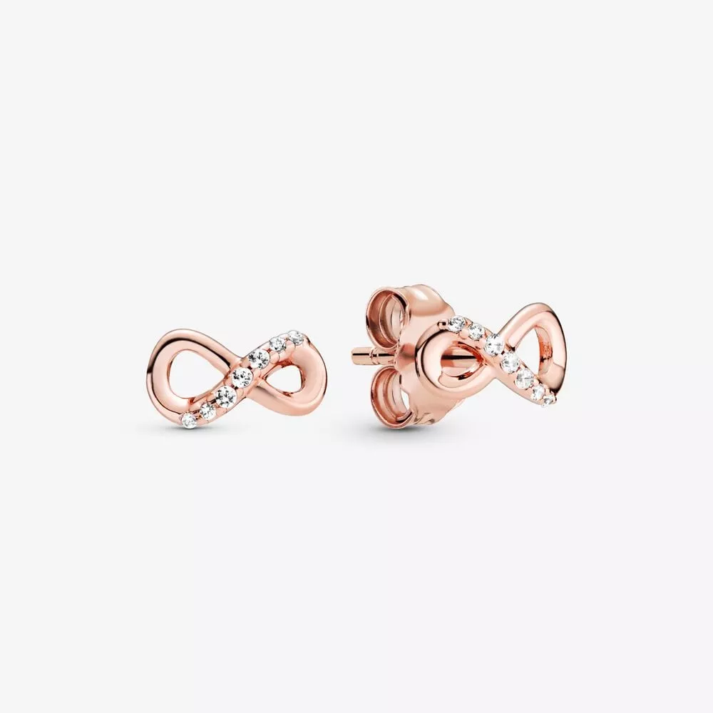 pendientes pandora de botón infinito brillante 288820c01