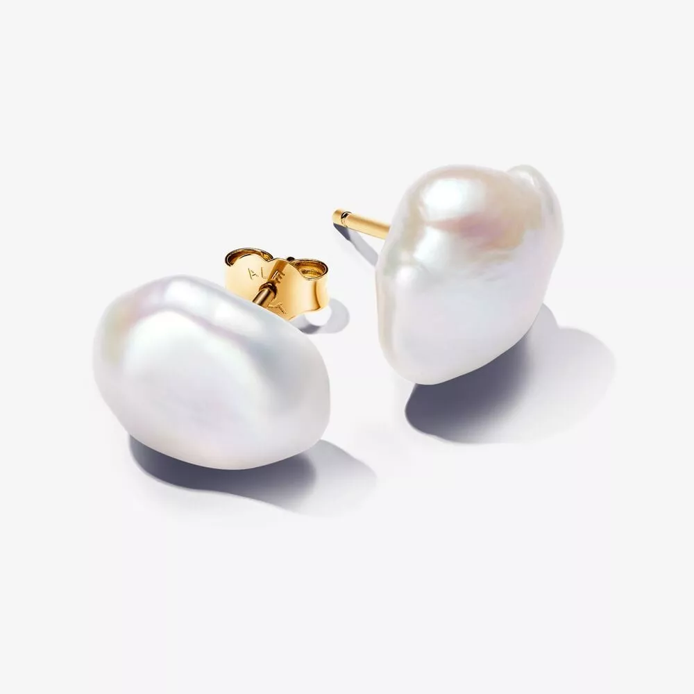 pendientes pandora de botón perla cultivada de agua dulce tratada barroca 263309c01