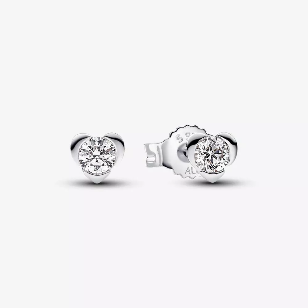pendientes pandora talisman con forma de corazón de diamantes cultivados en laboratorio plata de ley de 030 quilates 293111c01