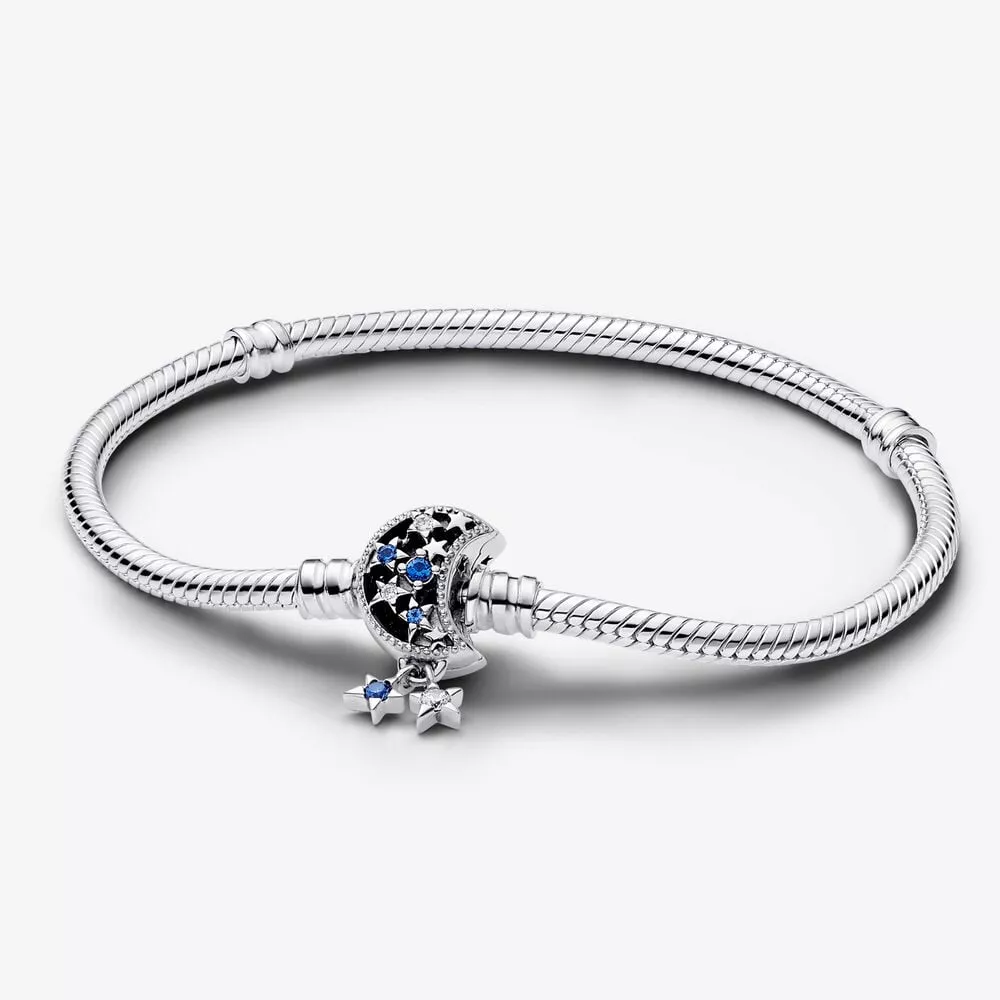 pulsera cadena pandora de serpiente con cierre luna brillante 592819c01