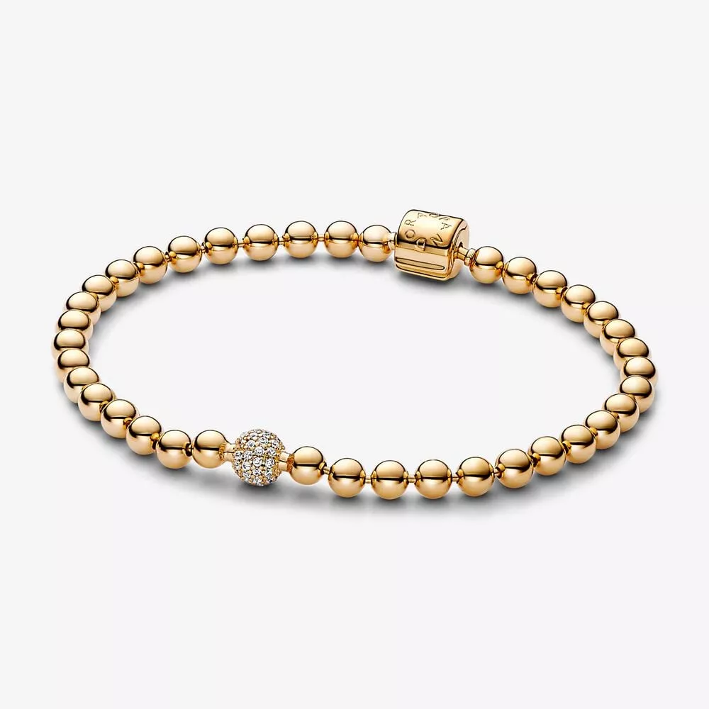 pulsera cuentas pandora y pavé 568342c01