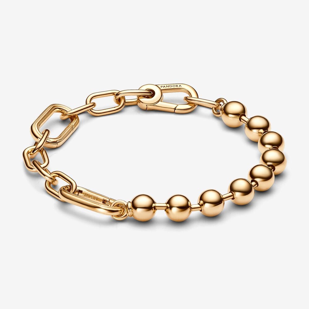 pulsera de eslabones link y cuentas metálicas pandora me 562793c00